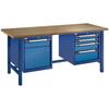 Standard workbench, W2000/2500xD700x840 mm, with drawers and door, type TM CLASSIC